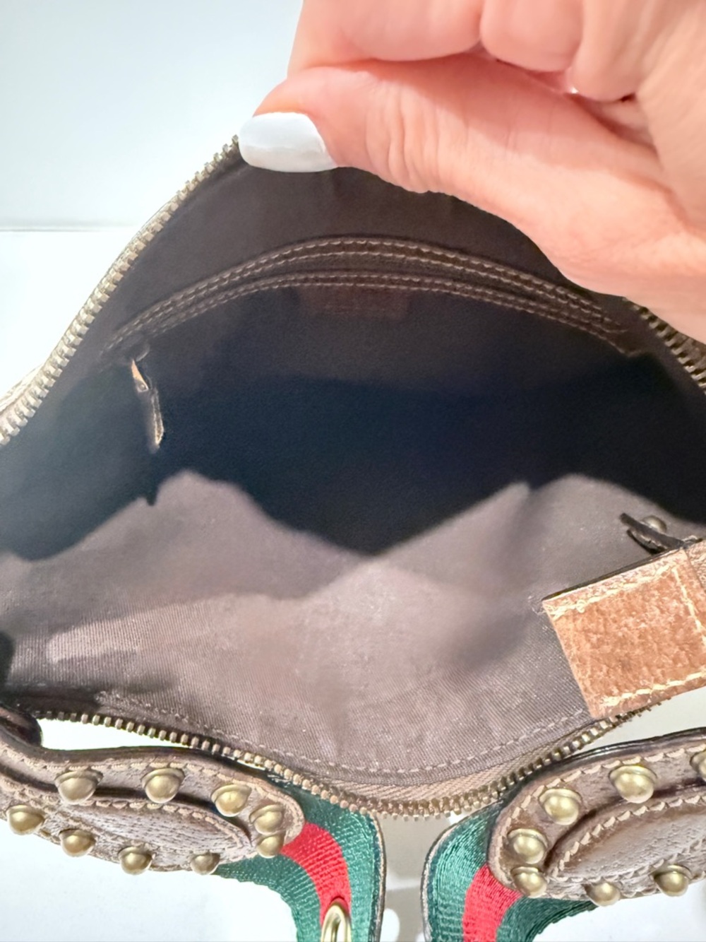 Gucci Small Monogram Pelham Studded Bag - Picture 12 of 13